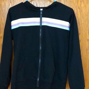 Ideology girls black and rainbow zip up sweatshirt